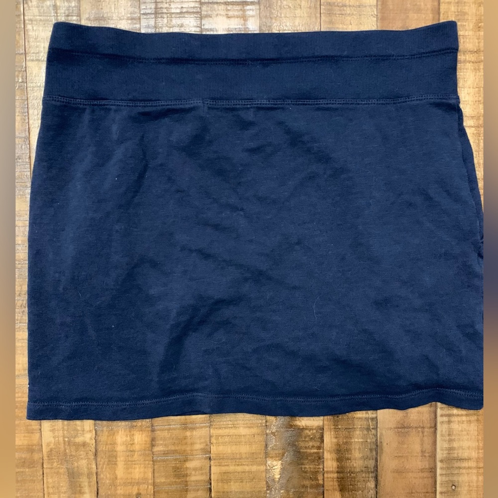 Soft Cotton Skirt (Navy Blue; Medium)